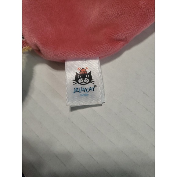 Jellycat Lingley Bunny Soother Blanket Pink Stripes Comforter Lovey Doudou Plush - Picture 5 of 6